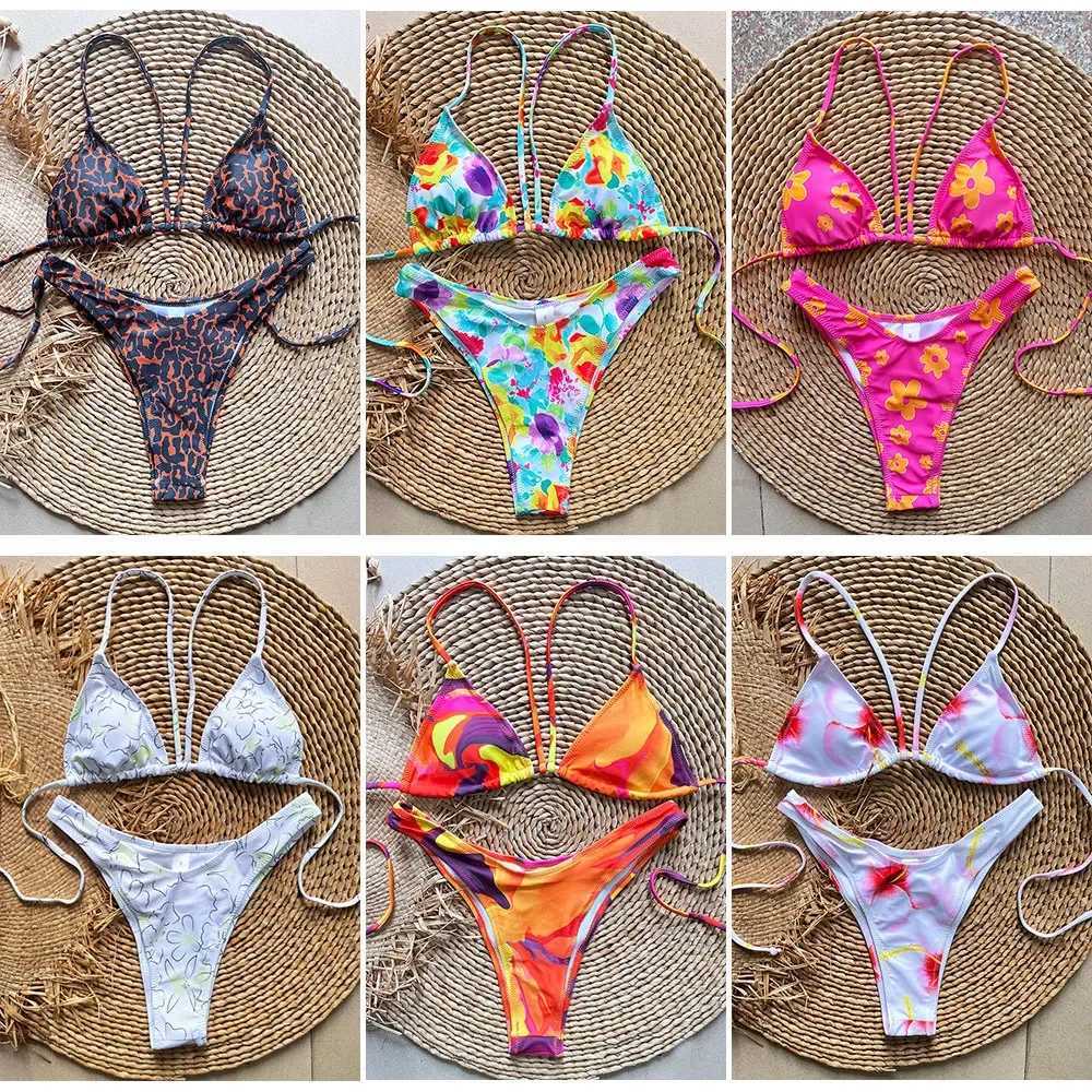 Micro Brazilian Mini Bikini Set Swimming Suits Pads Bikinis 2024 Push Up Bathing Suits Coffee String Swimwear Women SwimsuitXJ250120