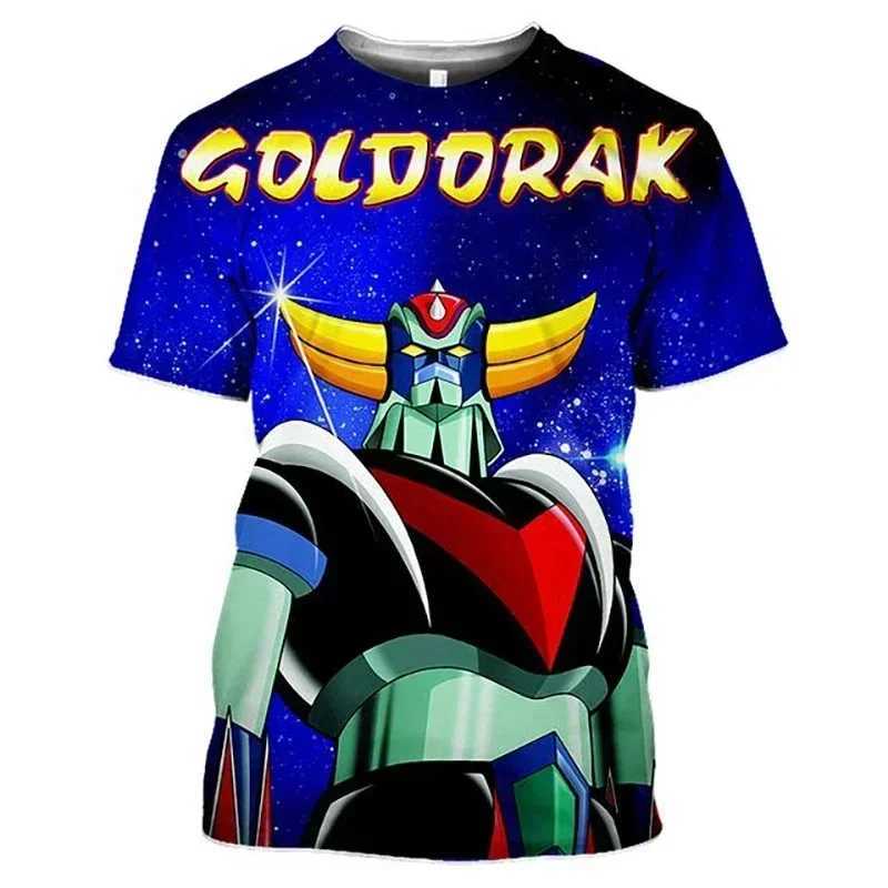 3D Animated Printed T-shirt for Men and Women Oversized Design Shirt Grandizer Robot Harajuku Style Goldorak Y2K StreetwearXJ250117
