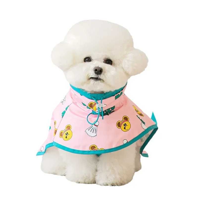 INS Pet Dog Waterproof Raincoat Small and Medium-sized Hooded Cartoon Cape Teddy Pet Raincoat Windproof Rain Coat JacketXJ250121