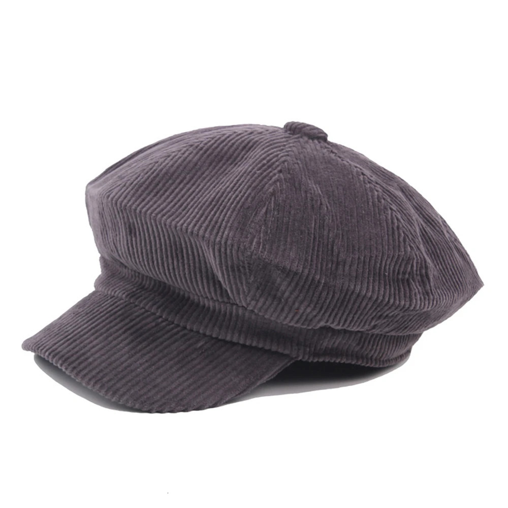 BUTTERMERE Corduroy sboy Cap for Female Coffee Vintage Hat Women Autumn Winter Ladies Painter Octagonal 250118