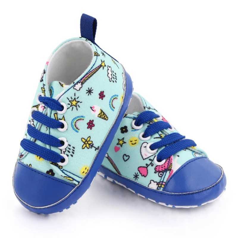 Newborn Boy Girl Shoes First Walker Baby Tie-Up Sneakers Unisex Fashion Soft Non-Slip Sole Casual Canvas Shoes Cute Crib Shoe X250129