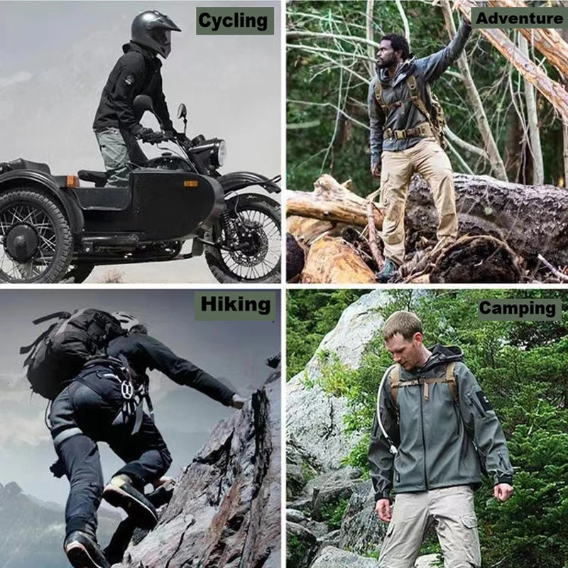 Mens Winter Autumn Warm Softshell Fleece Hood Cargo Jackets Camping Hiking Climbing Hunting Fishing Outdoor Windproof M5XL 250122
