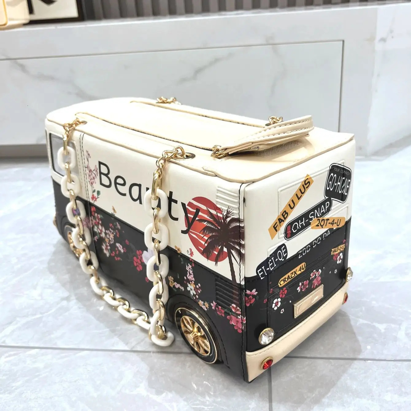 Purses and Handbags funny bus shape bag pu leather Womans bag Purse High quality Party Wedding bag 250113