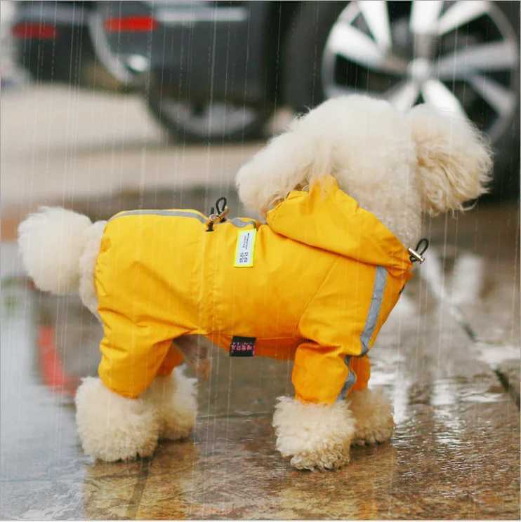 Dogs And Cats Reflective Raincoat Jumpsuit Pet Puppy Coat Jacket Windbreaker Apparel 4 Sizes 3 ColoursXJ250121