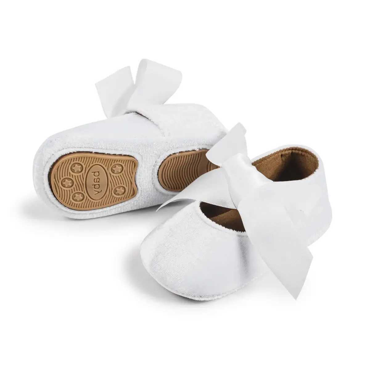 Baby Girl Shoes Bowknot Flats Wedding Princess Dress Shoes Ballet Slippers Non-slip Rubber Sole Toddler First Walking Crib Shoes X250129