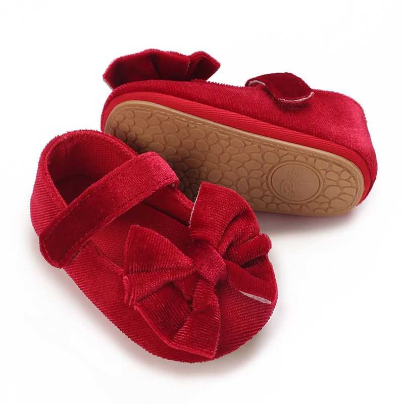 Spring and Autumn Girl Baby Shoes Classic Fashion Red Theme Cute Bow Princess Shoes Rubber Sole Anti slip Comfortable Walking Sh X250129