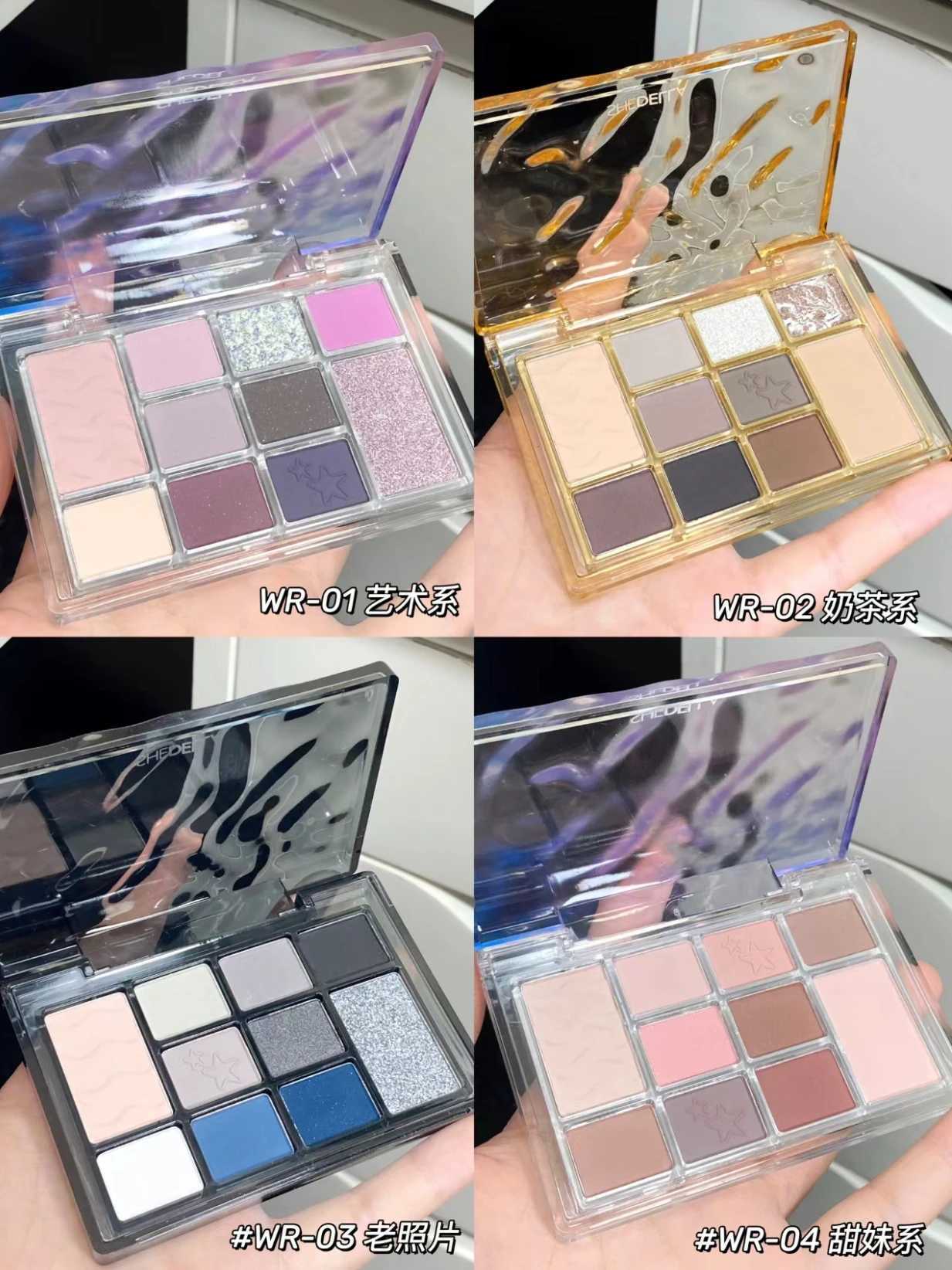 New Arrival SHEDELLA Water Ripple 10 Color Eyeshadow Smoked Pink Purple Earth Color Matte Shimmer Texture Z250121