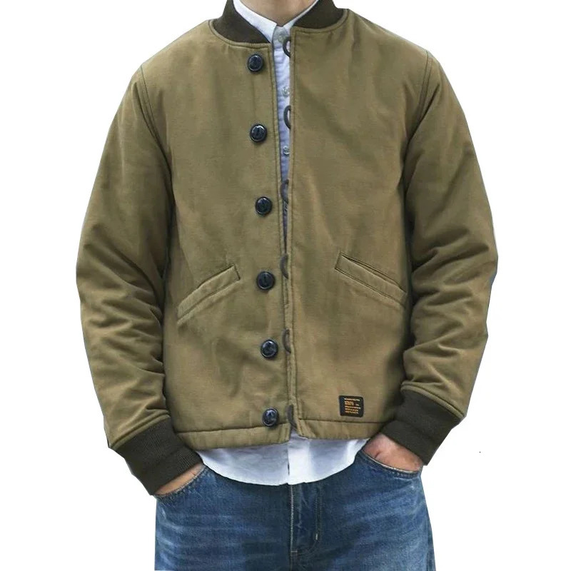 Japanese retro army Tac collar cotton coat mens winter M43 jacket thick outdoor camping hiking combat cardigan 250122