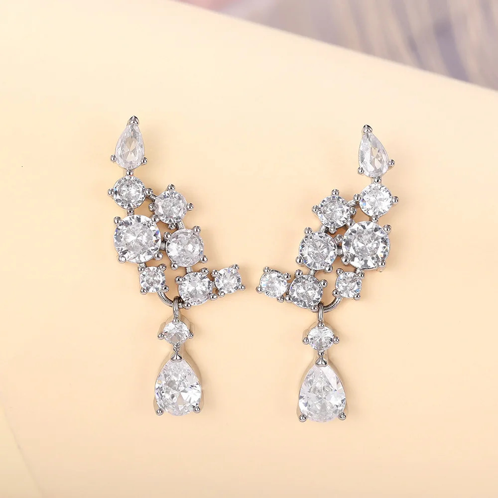 CAOSHI Graceful Pendant Earrings for Women Fashion Lady Wedding Ceremony Accessories with Zirconia Chic Jewelry 250120