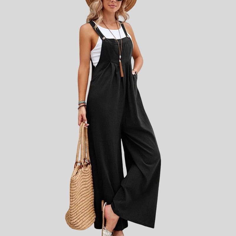 New hot-selling mid-waist retro style European and American women's trousers popular solid color women's casual trousers overalls