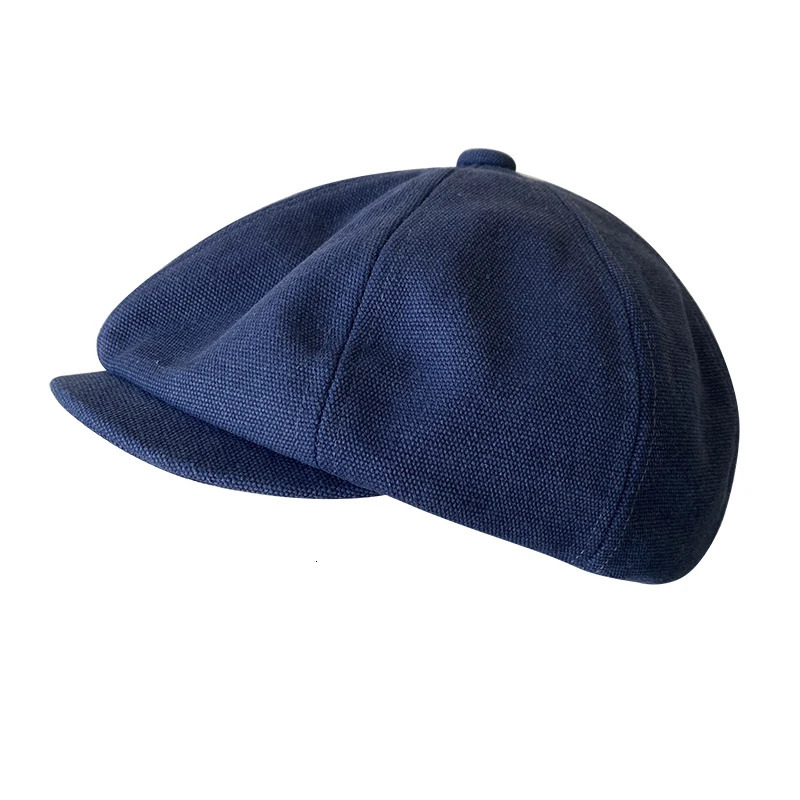 Men Vintage Cotton Bakerboy Caps sboy Hat Spring and Autumn Women Lightweight Breathable Flat Beret Hats Blue Grey BJM53 250118
