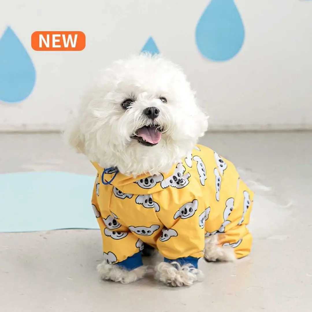 Pet Dog Waterproof All-Inclusive Raincoat Rain Poncho Medium-Sized Small Dogs Four-Legged Hooded Teddy Bichon Pet RaincoatXJ250121
