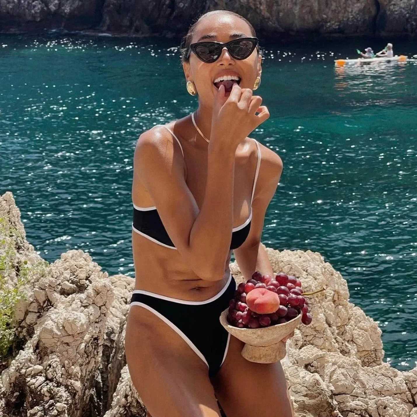 Black White Micro Bikini 2024 Brazilian Biquini Bandeau Padded Thong Swimsuit Women High Cut Bathing Suit Fe Solid MonokiniXJ250120