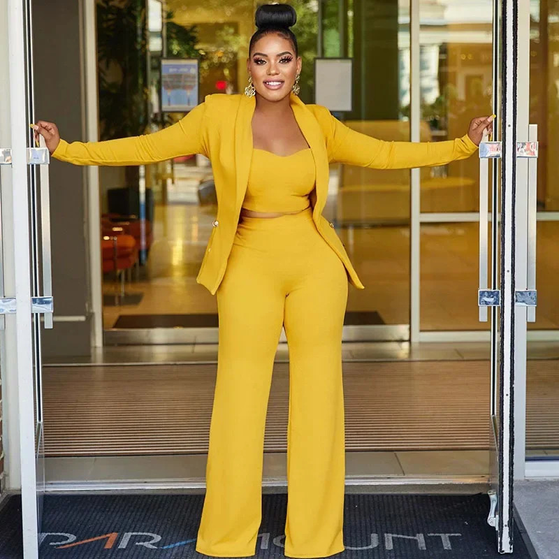 Elegant Office Lady 3 Piece Set Women Suit Blazer and Pant Suits Business Work Wear Formal Matching Sets Outfits Uniform 2023 250122