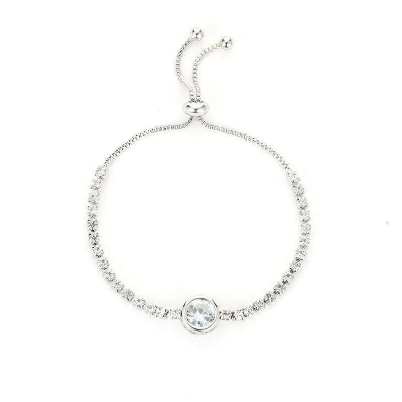 Fashion Rose Gold Love Zircon Versatile High end Alloy Dia Set Women's Bracelet