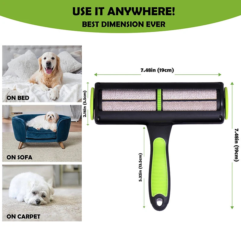 Pet Removes Hairs Cat and Dogs Green Cleaning Brush Fur Removing Animals Hair Brush Clothing Couch Sofa Carpets Combs 250113