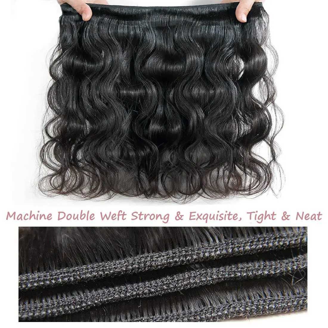 Body Wave Human Hair Bundles With Frontal 100% Unprocessed Brazilian Virgin Real Human Hair 3 Bundles with 13x4 HD Lace FrontalXJ250120