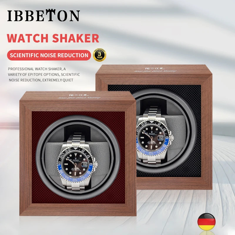 IBBETON Wood Watch Winder High-End 1 Slot Automatic Watches Box with Mabuchi Moto Watch Cabinet Clock Storage Box 250121