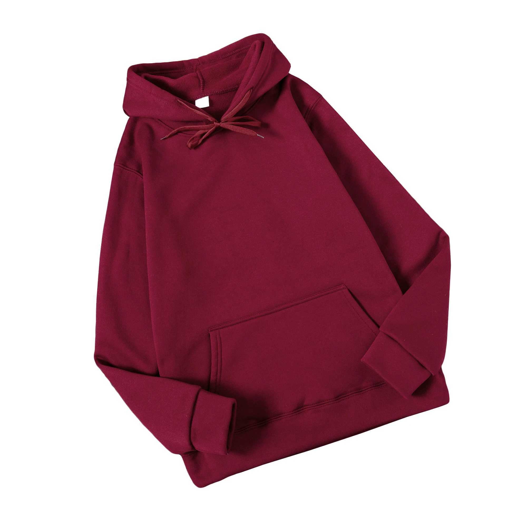 Mens and womens sweatshirts solid color off-shoulder Korean womens hooded pullover 2024 thickened warm oversizedXJ2500118