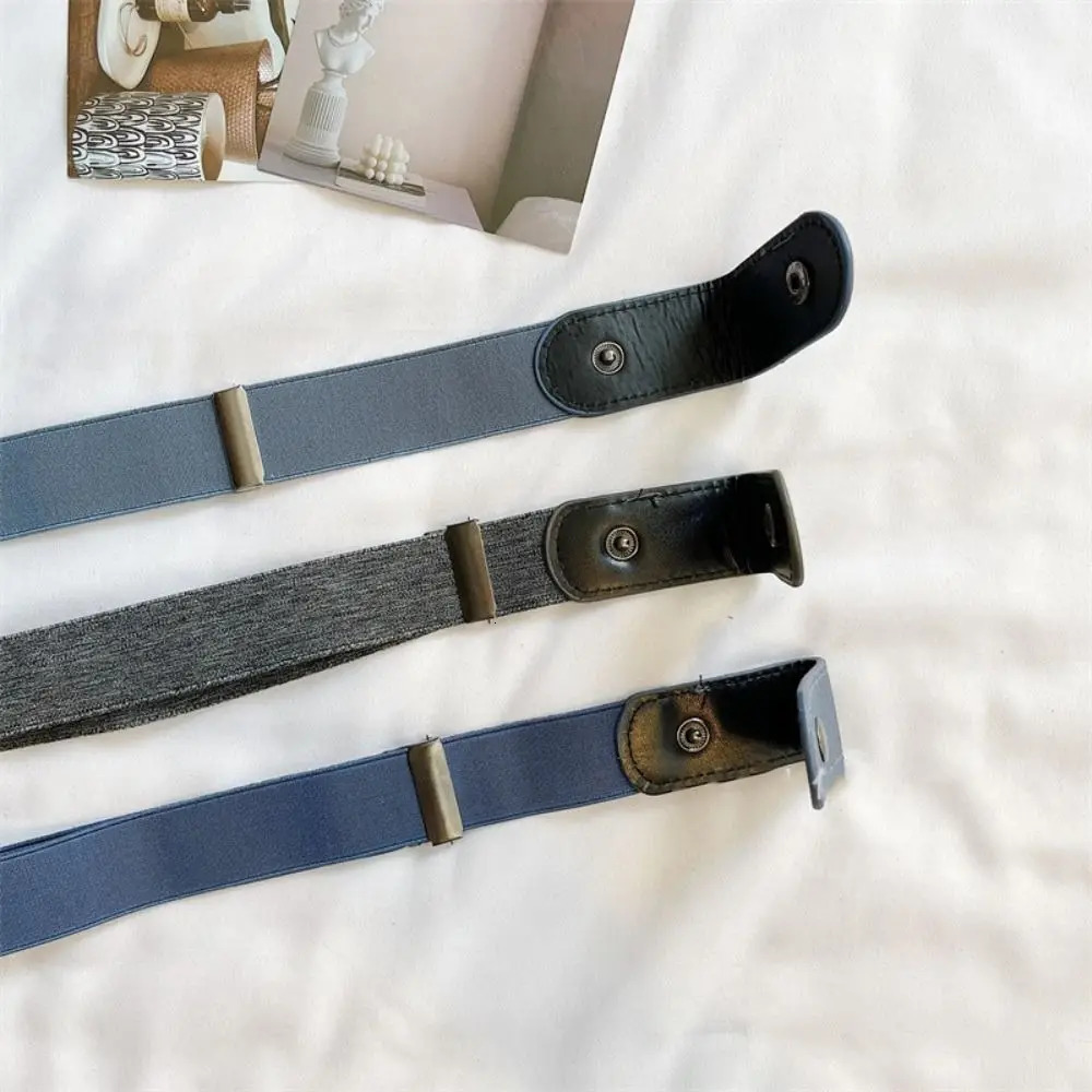 No Punching Without Buckle Elastic Belt Japanese Decoration Stealth Free Traceless Black Ladies Jeans 250114