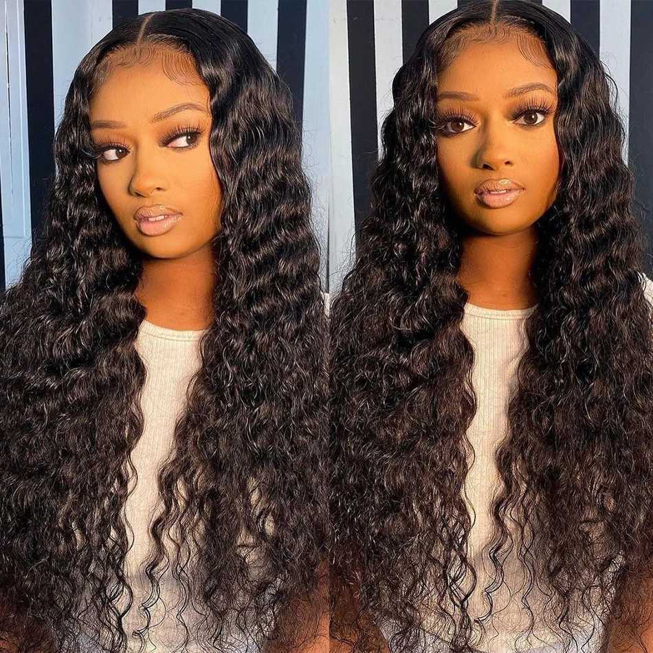 Deep Wave Hair Bundles With Frontal Peruvian DEEP Curly Human Hair Bundles with 13X4 Transparent Ear to Ear Lace Frontal CloXJ250120