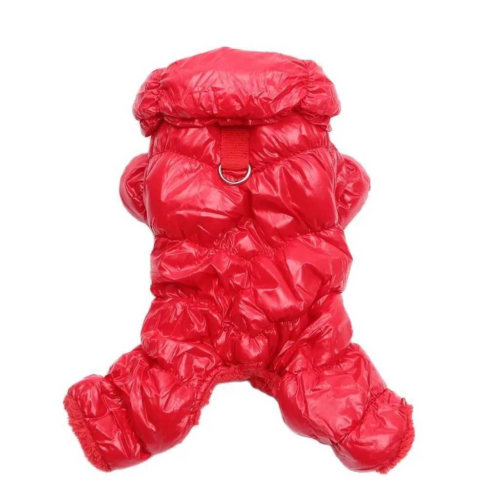 Dogs Cats Winter Jumpsuit with Leash Buckle PU Leather Waterproof Clothes Pet Puppy Coat Jacket Warm Outfit 4 ColoursXJ250121
