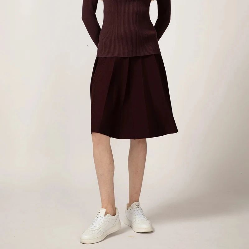 Elegant Woman Clothing Skirts Loose Knitting Skirt Women Autumn Knitted Female Black Knit Clothes Outfits Spring 250121