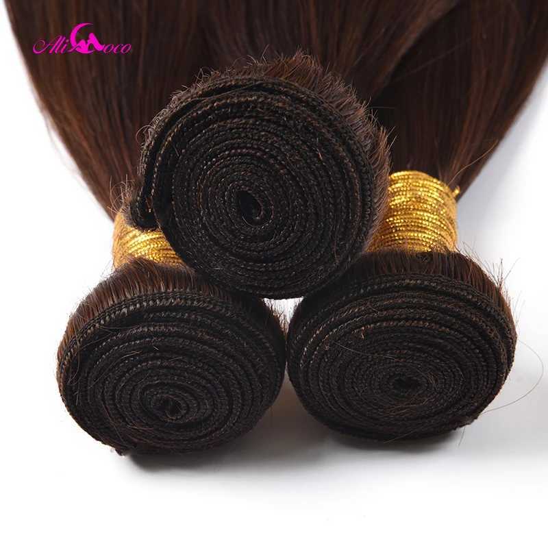 Chocolate Brown Bone Straight Bundles With Clo #4 Brazilian Hair Weave Bundles With Clo Remy Straight Human Hair BundlesXJ250120