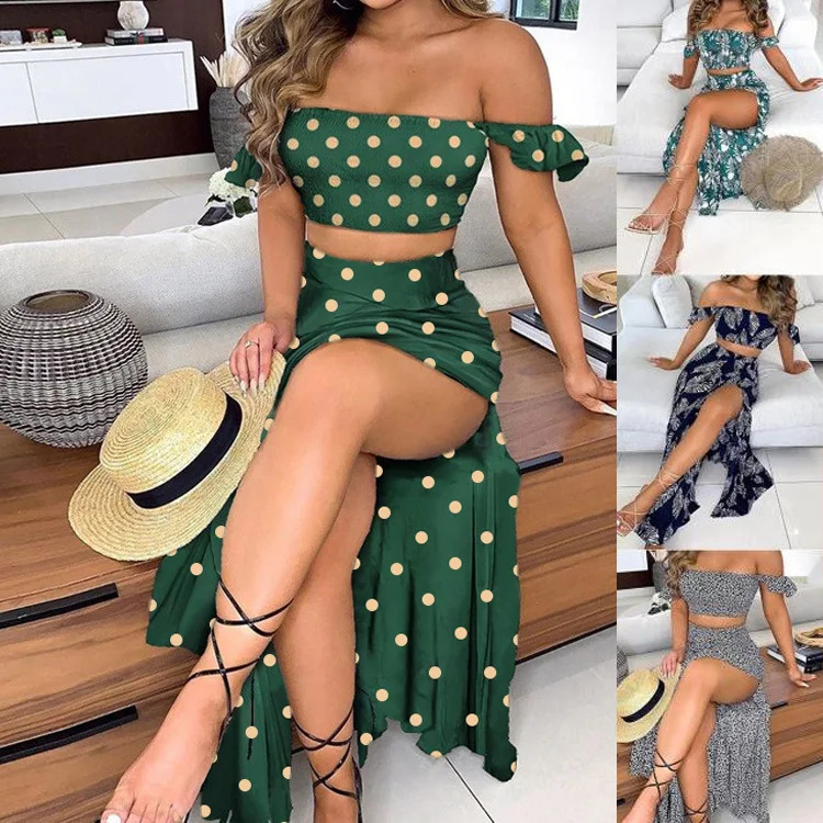 Elegant womens clothing combination sexy set summer bohemian set womens 2-piece set summer womens clothing summer set 250110