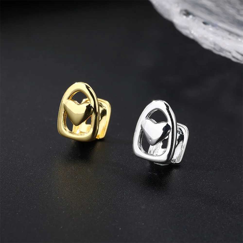 RACHELZ Classic Single Heart Hollow Teeth Grillz Hip Hop 14K Gold Plated Tooth Caps For Women Men Jewelry GiftXJ250114