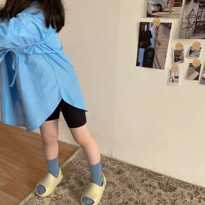 Fashion Baby Girl Blue Shirt Toddler Teen Child Blouses Loose Outfit Long Sleeve Spring Autumn Baby Oversized Clothes 2-11Yrs 250120