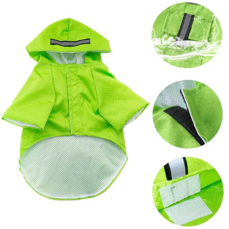 S-XL Creativity Pets Clothes Hooded Raincoats Reflective Strip Dogs Rain Coats Waterproof Outdoor Breathable Net Yarn JacketsXJ250121