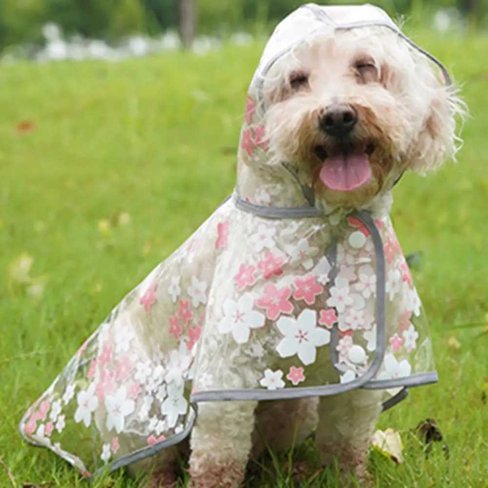 Dog Raincoat Innovative Meticulous Workmanship Pet Raincoat Clear Floral Print Dog Rain Jacket for PuppiesXJ250121