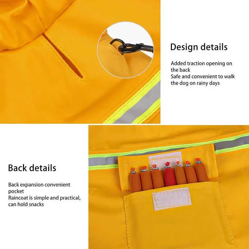 Dog Raincoat Small Large Dogs Waterproof for Clothes Reflective Dogs Rain Poncho Hooded Jacket Raincoat Chihuahua Pet SuppliesXJ250121