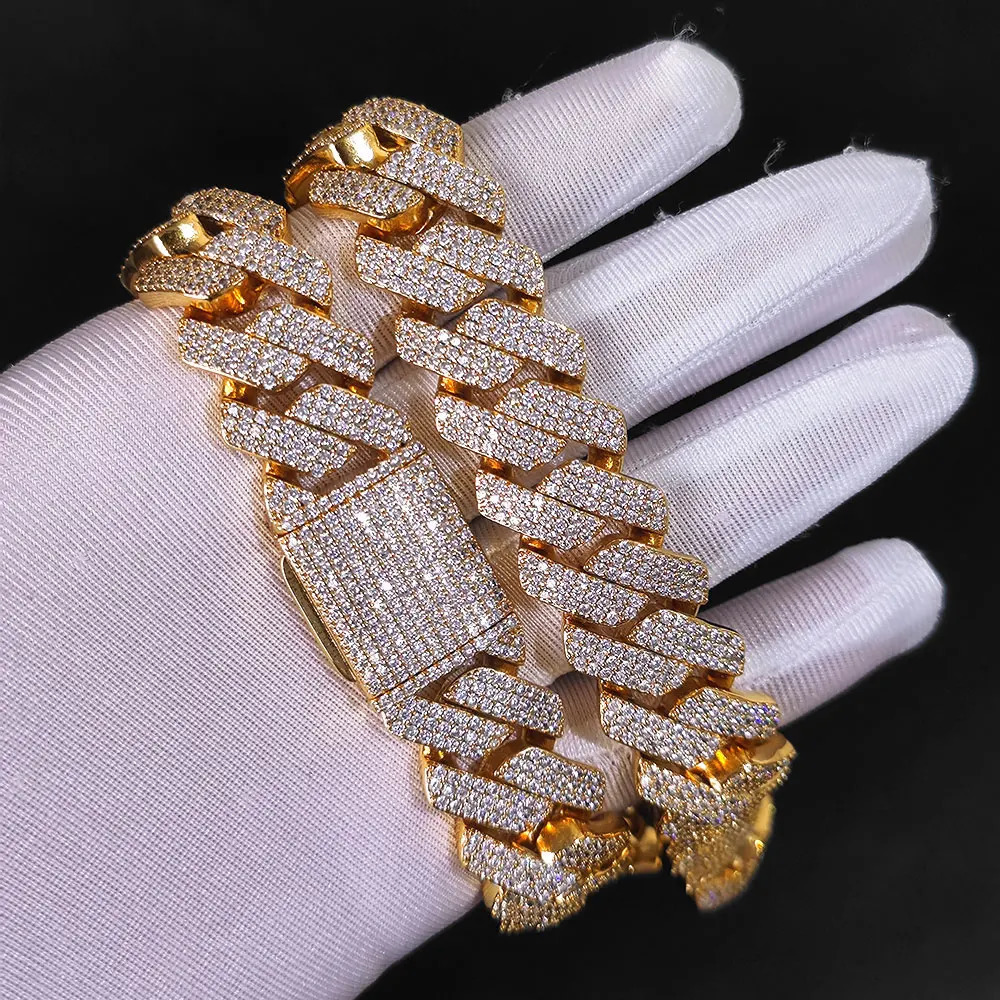 20mm Cuban Link Bracelet for Men Iced Out Hip Hop Jewelry 5 Cubic Zirconia Prong-setting Father Day Christmas Birthday Gift 250115