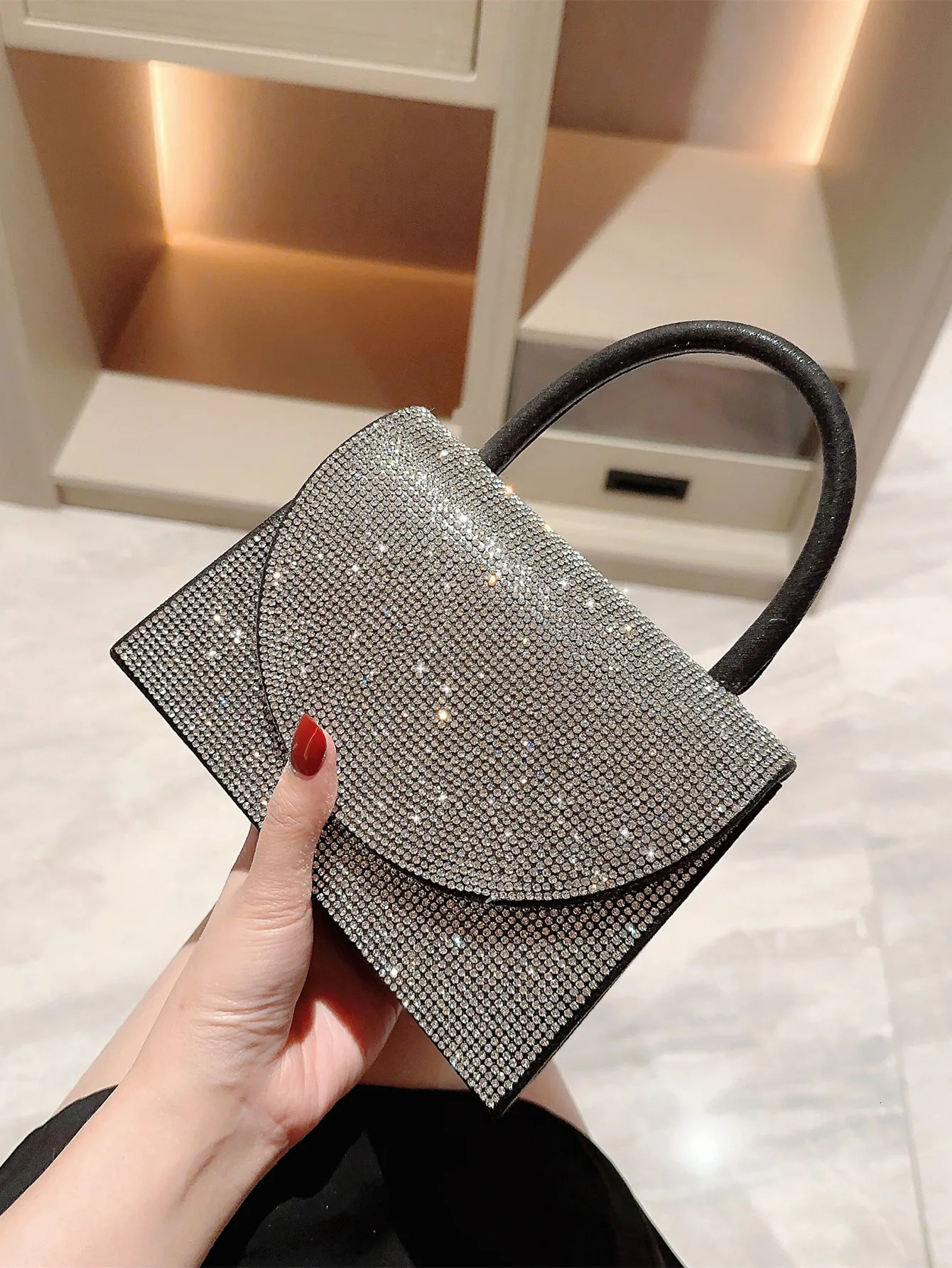 Womens Pleated Sparkling Evening Bag Flap Dress Bag Evening Bag Party Bag Prom Bag Wedding Bag Clutch Bag 250118
