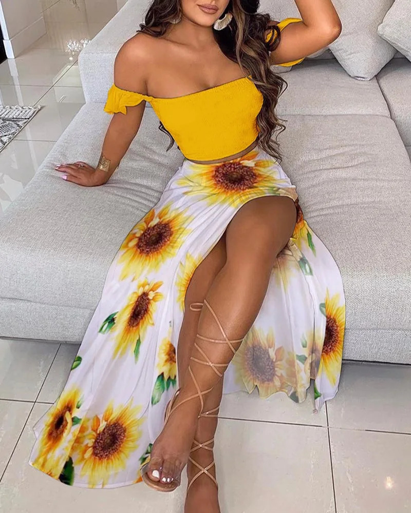 Elegant womens clothing combination sexy set summer bohemian set womens 2-piece set summer womens clothing summer set 250110