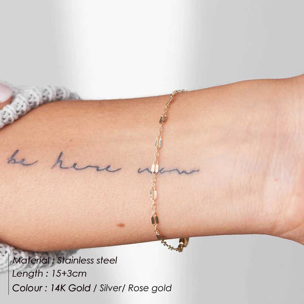 Stainless steel bracelet simple shiny chain bracelet with adjustable charm minimalist wedding party jewelry X250129