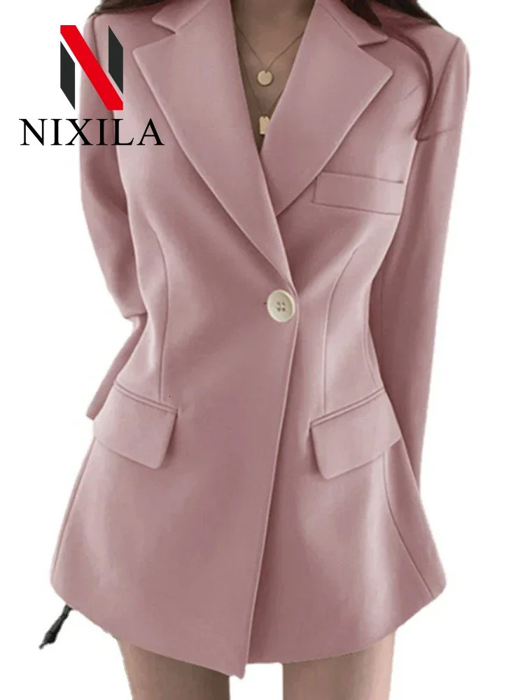 Autumn Winter Womens Blazers Slim Fit Fashion Suit Long Sleeve Jackets Casual Coats for Office Lady Tops Women Clothing 250120