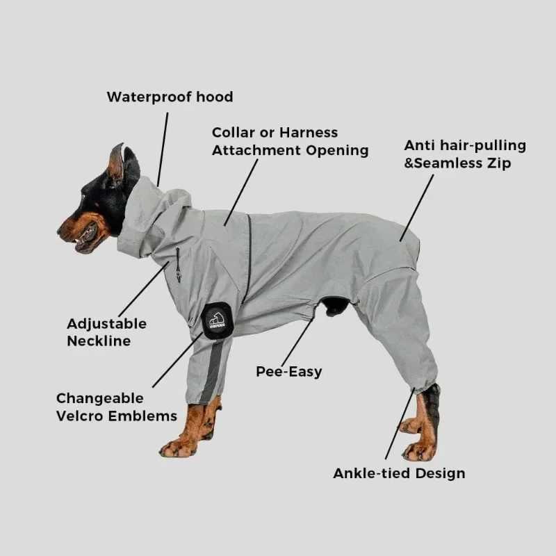 Reflective Pet Dog Jumpsuit Waterproof Raincoat Sunscreen Dog Outdoor Clothes Jacket for Small Medium Large Dog Pet SuppliesXJ250121