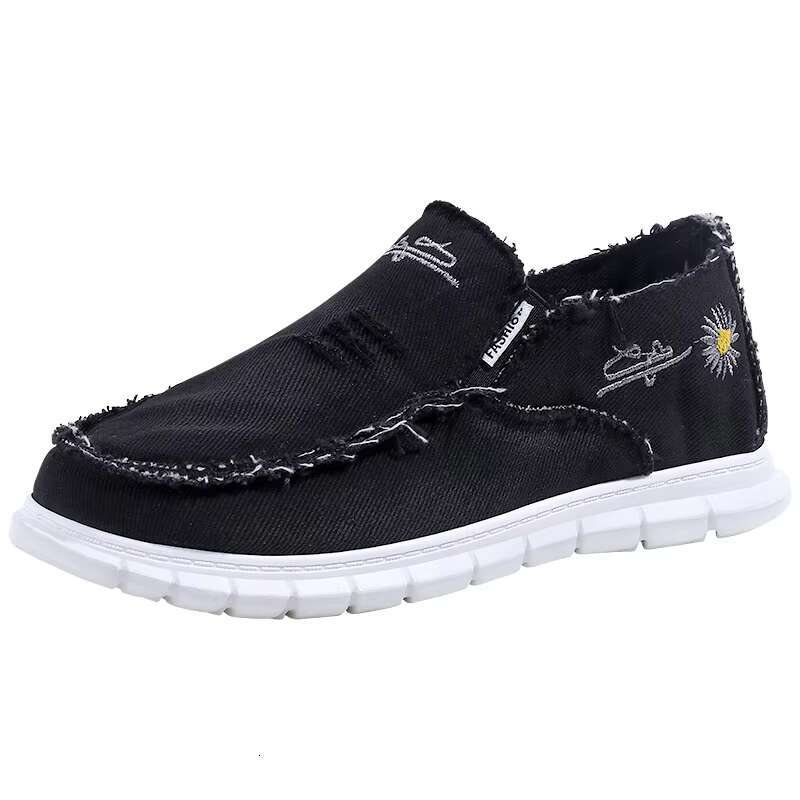 Men's new summer fashion breathable canvas casual soft soled anti slip driving Loafers shoes