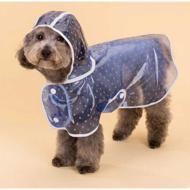 New Cute Dot Design Pet Rainny Clothes Pink Blue Pet Dog Rain Coat Small Dog Rain Jacket Dogs Puppy Raincoat Waterproof S M LXJ250121
