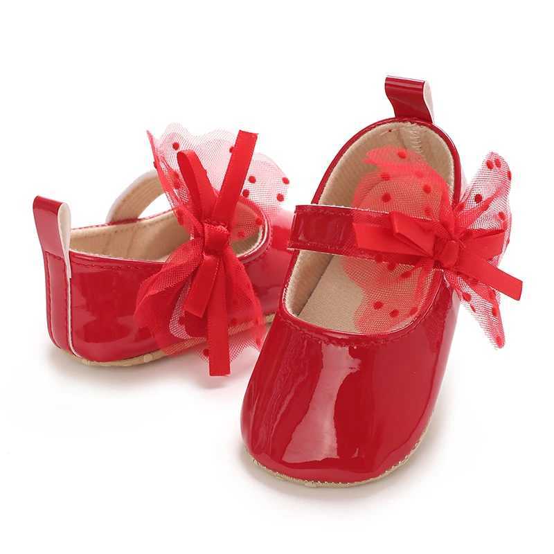 Girls Baby Shoes Bow Princess Flat Bottom Anti slip Soft Bottom Walking Newborn Crib Dress Shoes 0-18M X250129