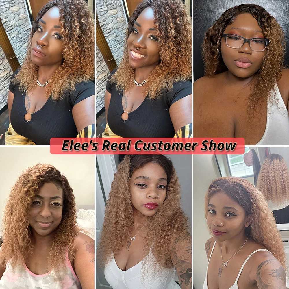 Curly Bundles With Clo Human Hair 2 Tone T4/30 Ombre Human Hair Bundles With Clo Brazilian Remy Human Hair ExtensionsXJ250120