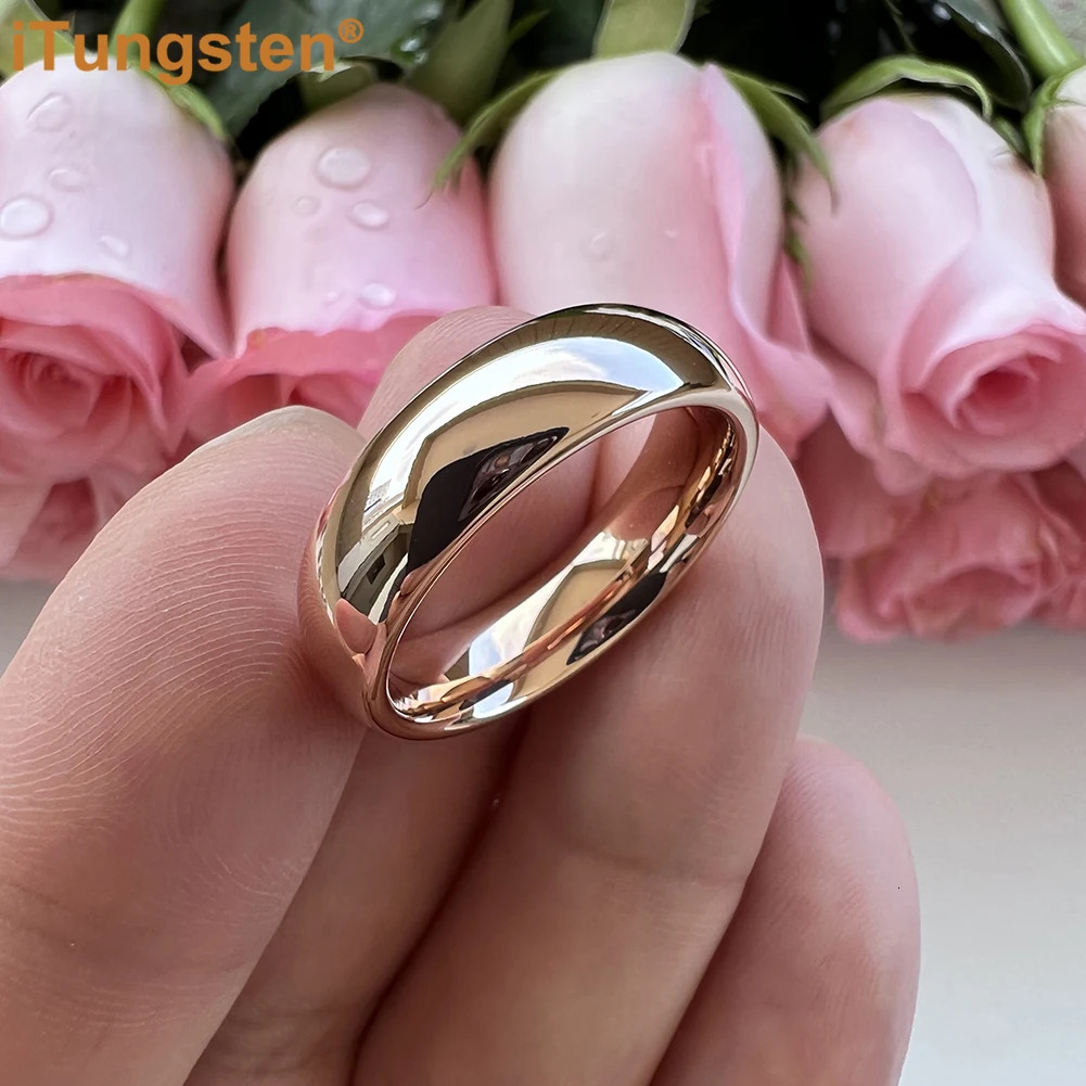iTungsten Shiny Beautiful Ring Multiwidth Men Women Tungsten Wedding Band Trendy Jewelry Domed Polished Comfort Fit 250117