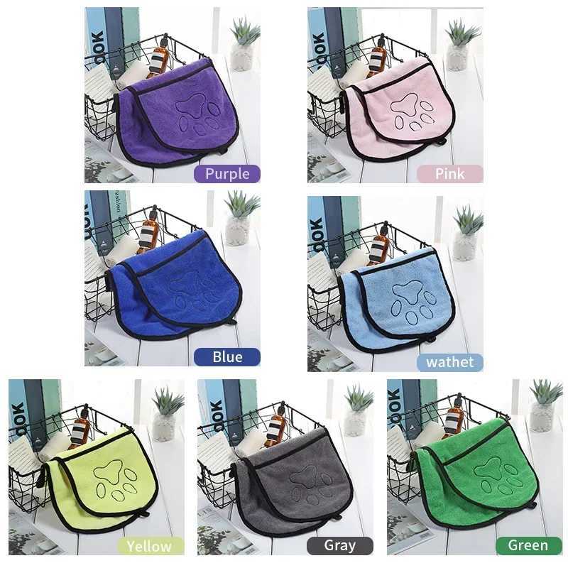 1PC Quick-drying Microfiber Pet Bathing Gloves Dog Bathrobe Dog Hot Selling Pet Bath Towels for Cats and Dogs Absorbent Towels M250118
