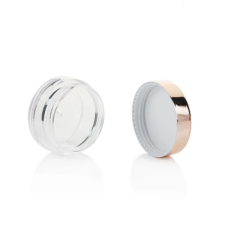 30pcs 10g 10ml Empty Jars Plastic Cosmetic Container Refillable Bottle with Gold Lid for Face Cream Container Makeup Jar Pots 250122