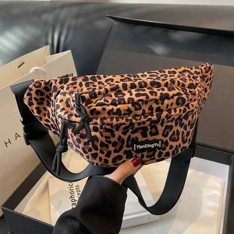 Vintage Leopard Printed Fanny Packs For Women Fashion Zebra Stripe Waist Bag Portable Female Waist Pack Lady Crossbody Chest Bag 250122