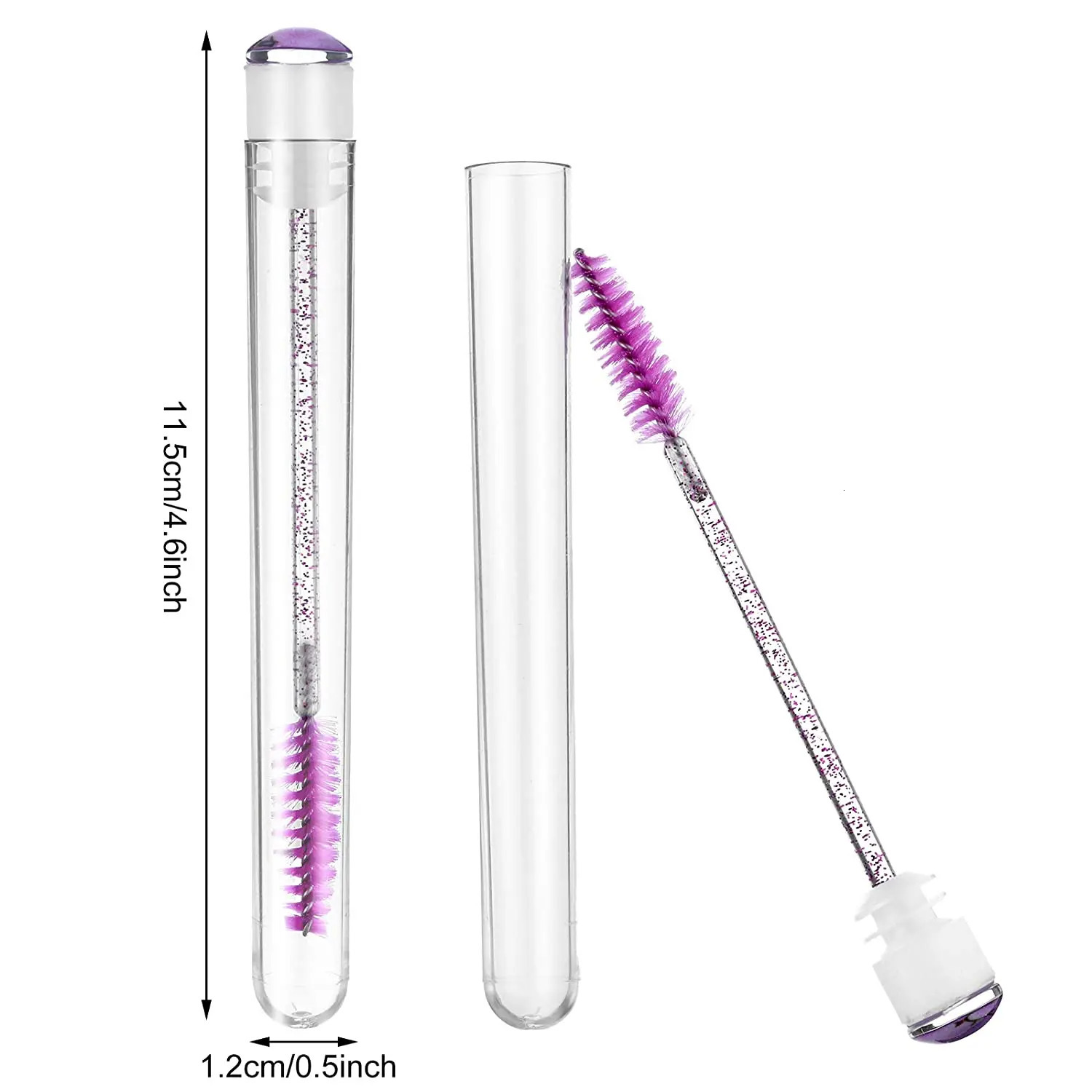 50pcs Reusable Mascara Wand Tube Disposable Eyelash Extension Brush Wand Replaceable Dust-proof Eyebrow Eye Lash Brushes 250121