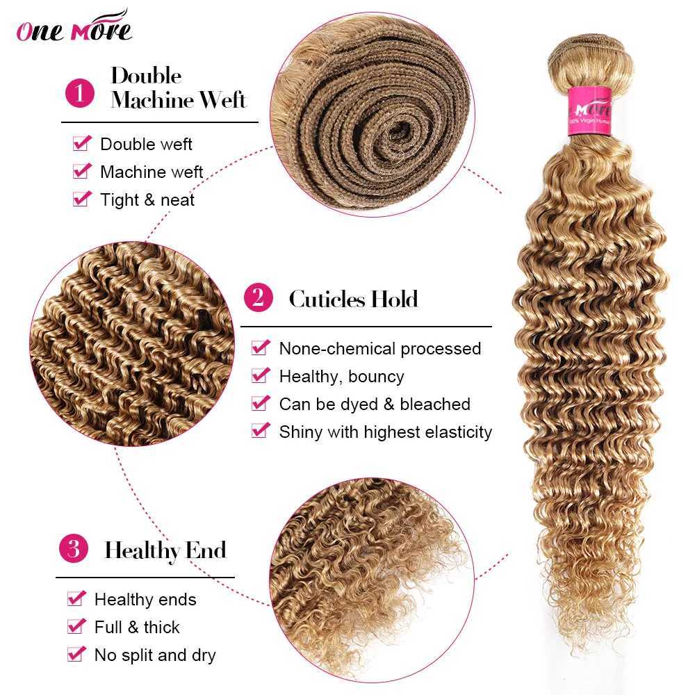 Loose Deep Wave Bundles With Clo Honey Blonde Colored Human Hair Bundles With Clo 3/4 Bundles With Clo 4x4 LaceXJ250120